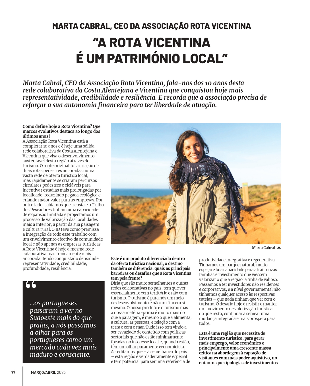 Ambitur Março2023 Entrevista Marta Cabral Rota Vicentina