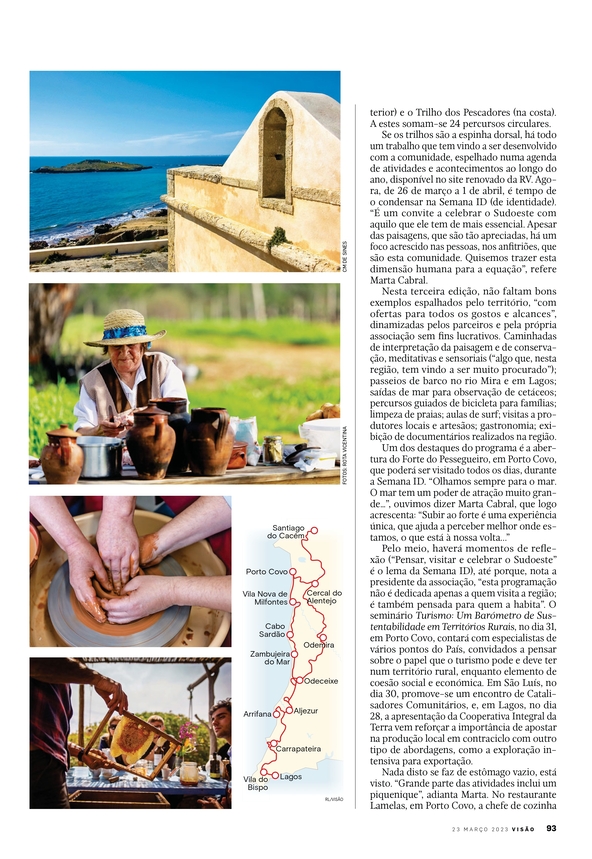 Artigo sobre a Rota Vicentina na revista Visão Se7e